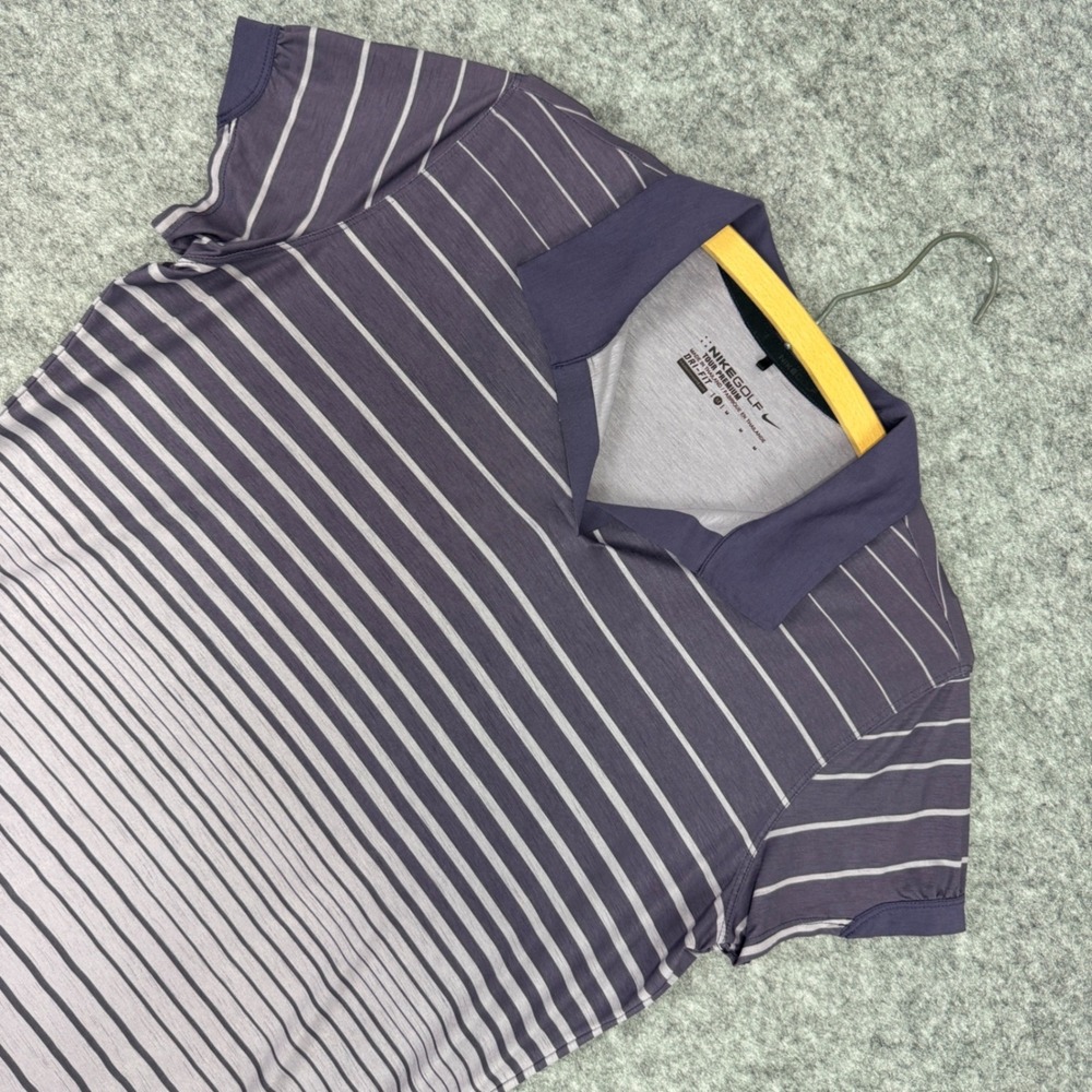 Nike Golf Tour Premium Dri-Fit Polo Shirt Womens Medium‎ Purple Striped Ombre